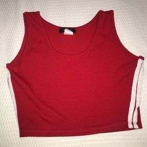 Red Striped Crop Top